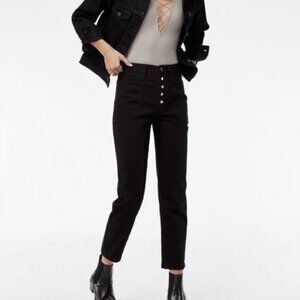 Aritzia Wilfred Free Sz 8 Button Front Black Mom Pants